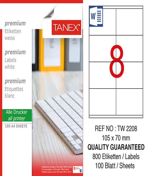 Taneks Tw-2208 105X70 Mm Laser Etiket
