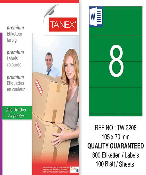 Taneks Tw-2208 105X70 Mm Yeşil Laser Etiket