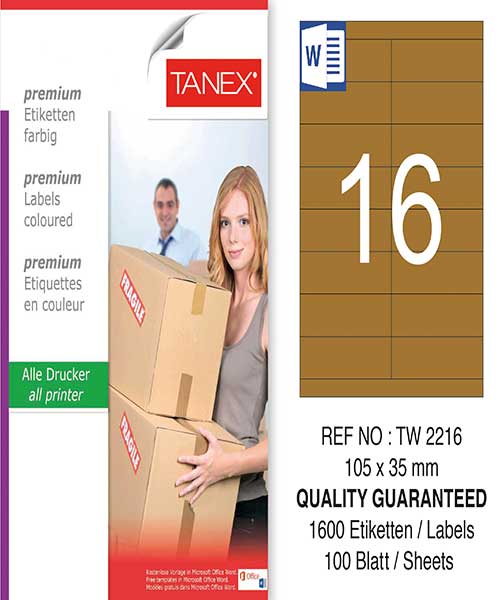 Taneks Tw-2216 105X35 Mm Kraft Laser Etiket