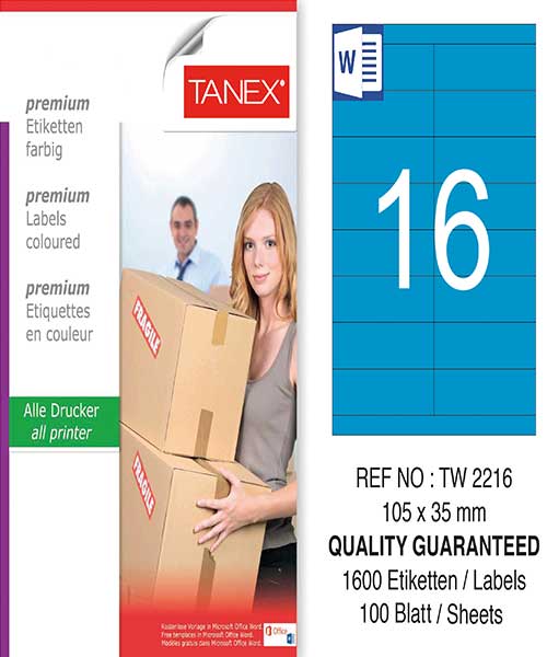 Taneks Tw-2216 105X35 Mm Mavi Laser Etiket