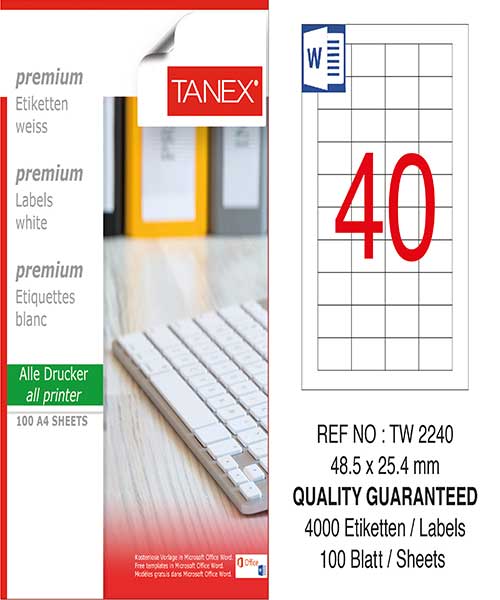 Taneks Tw-2240 48,5X25,4 Mm Laser Etiket