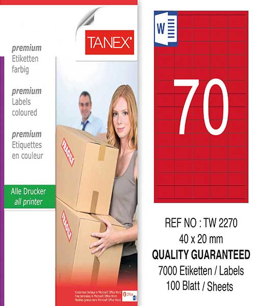 Taneks Tw-2270 40X20 Mm Kırmızı Laser Etiket