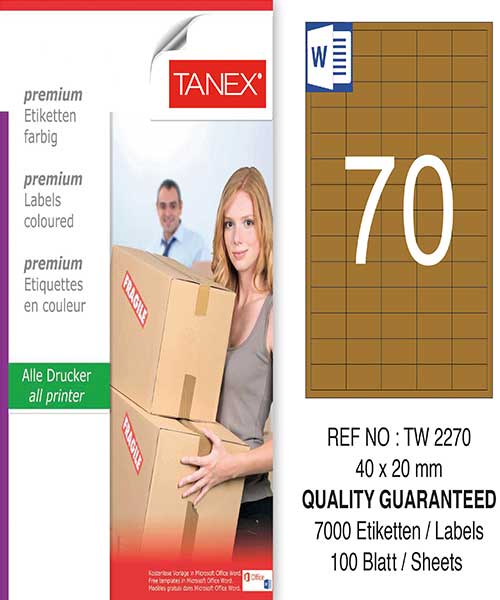 Taneks Tw-2270 40X20 Mm Kraft Laser Etiket