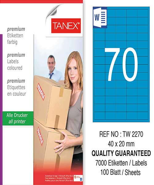 Taneks Tw-2270 40X20 Mm Mavi Laser Etiket