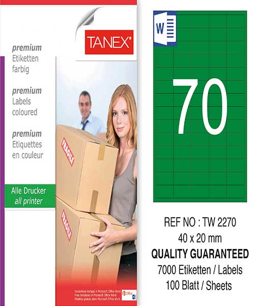Taneks Tw-2270 40X20 Mm Yeşil Laser Etiket