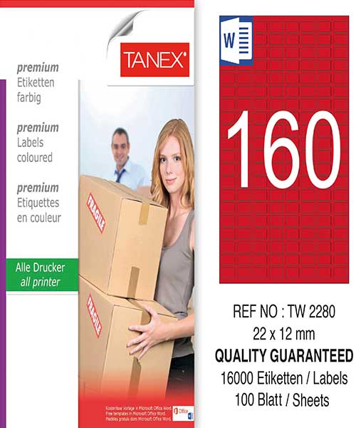 Taneks Tw-2280 22X12 Mm Kırmızı Laser Etiket