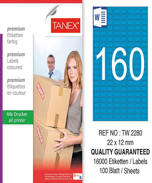 Taneks Tw-2280 22X12 Mm Mavi Laser Etiket