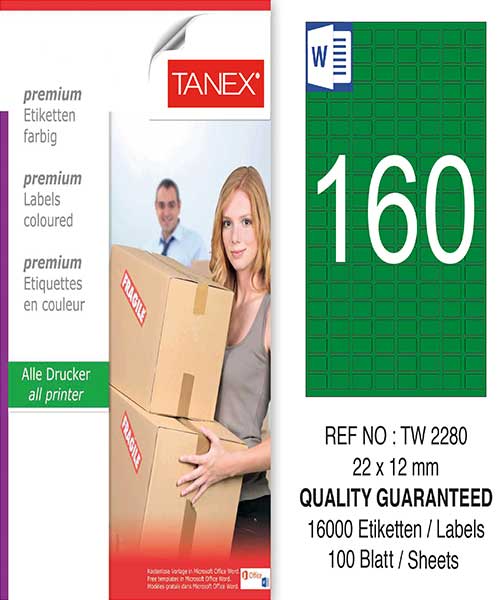 Taneks Tw-2280 22X12 Mm Yeşil Laser Etiket