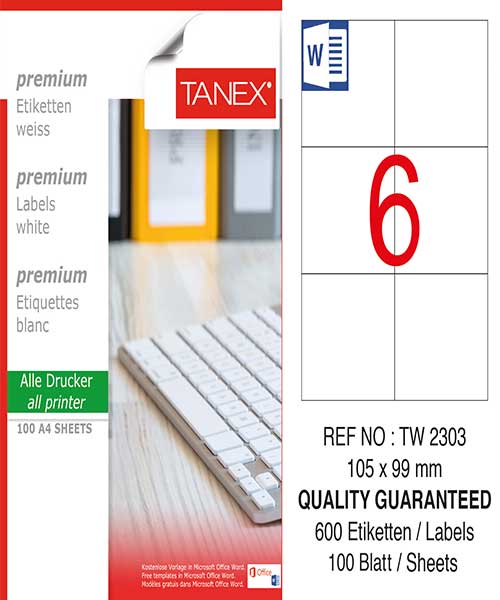 Taneks Tw-2303 105X99 Mm Laser Etiket