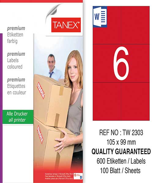 Taneks Tw-2303 105X99 Mm Kırmızı Laser Etiket