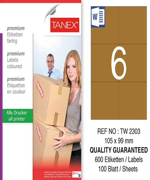 Taneks Tw-2303 105X99 Mm Kraft Laser Etiket