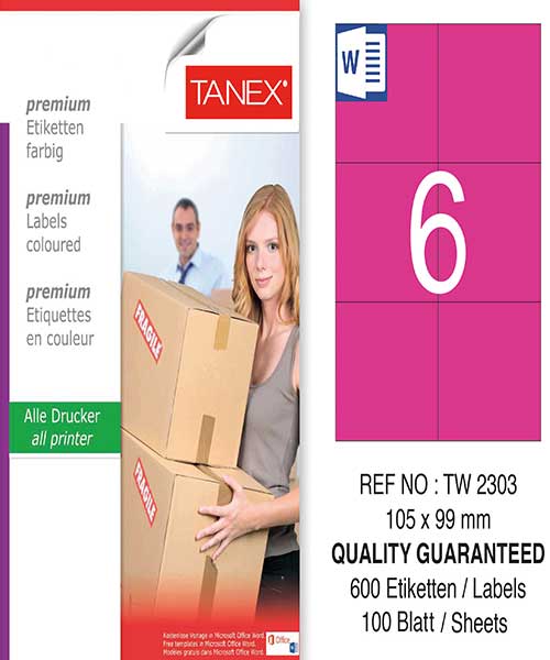 Taneks Tw-2303 105X99 Mm Pembe Laser Etiket