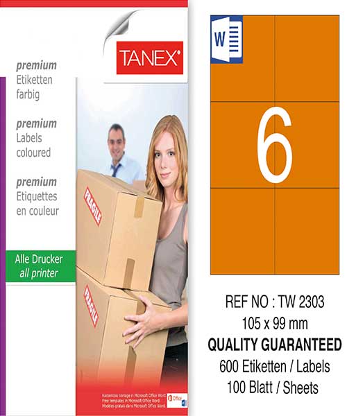 Taneks Tw-2303 105X99 Mm Turuncu Laser Etiket