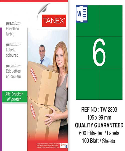 Taneks Tw-2303 105X99 Mm Yeşil Laser Etiket