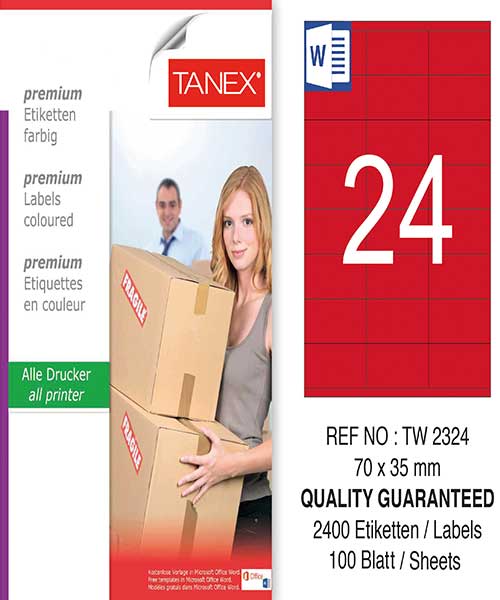 Taneks Tw-2324 70X35 Mm Kırmızı Laser Etiket