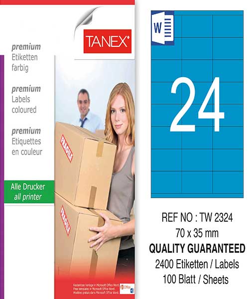 Taneks Tw-2324 70X35 Mm Mavi Laser Etiket