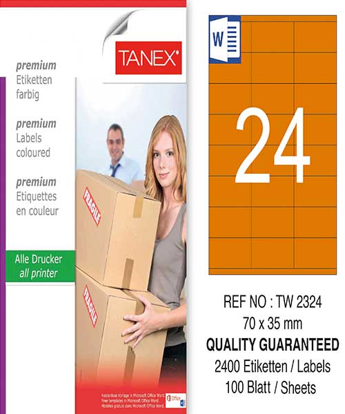 Taneks Tw-2324 70X35 Mm Turuncu Laser Etiket