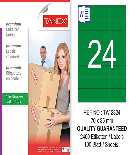 Taneks Tw-2324 70X35 Mm Yeşil Laser Etiket