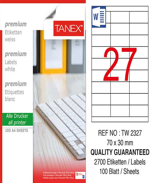 Taneks Tw-2327 70X30 Mm Laser Etiket
