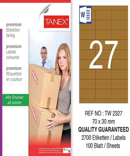 Taneks Tw-2327 70X30 Mm Kraft Laser Etiket
