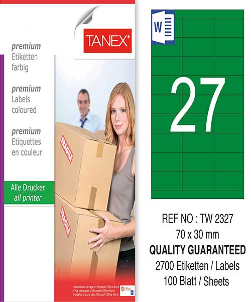 Taneks Tw-2327 70X30 Mm Yeşil Laser Etiket