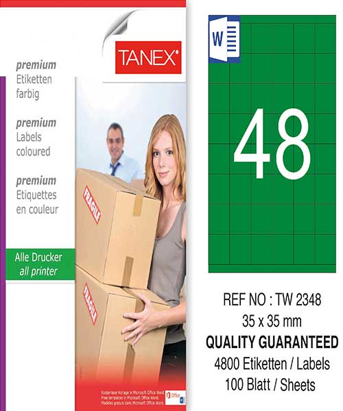 Taneks Tw-2348 35X35 Mm Yeşil Laser Etiket