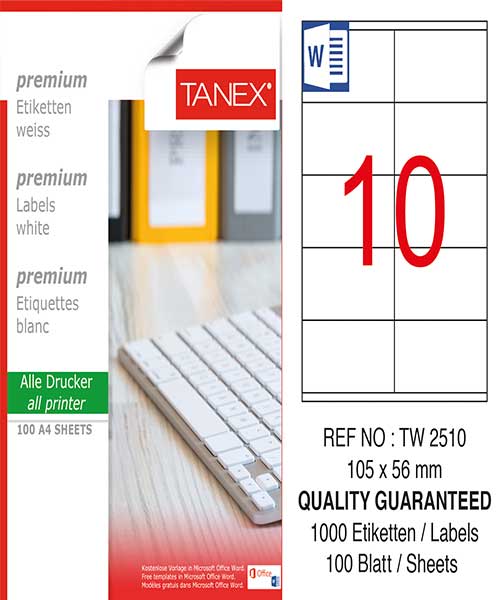 Taneks Tw-2510 105X56 Mm Laser Etiket