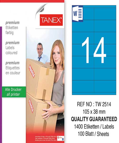 Taneks Tw-2514 105X38 Mm Mavi Laser Etiket