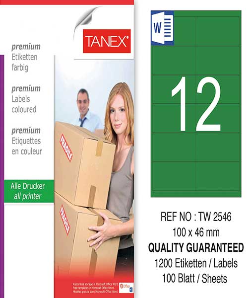 Taneks Tw-2546 100X46 Mm Yeşil Laser Etiket