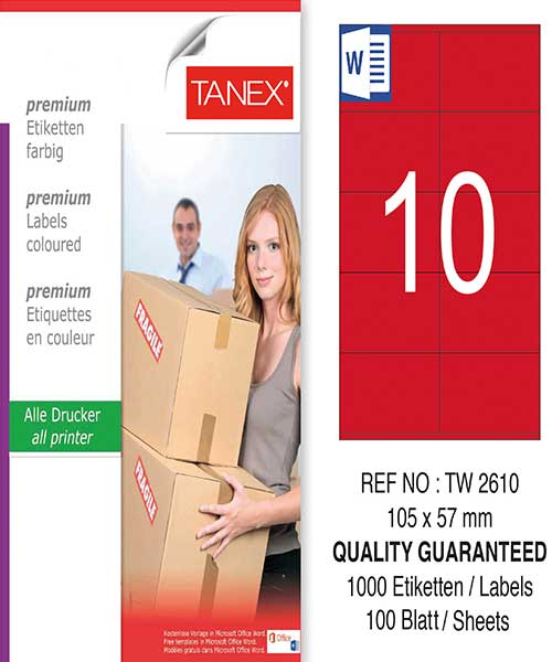 Taneks Tw-2610 105X57 Mm Kırmızı Laser Etiket