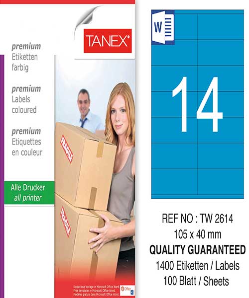 Taneks Tw-2614 105X40 Mm Mavi Laser Etiket