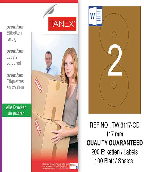Taneks Tw-3117 117 Mm Kraft Laser Etiket