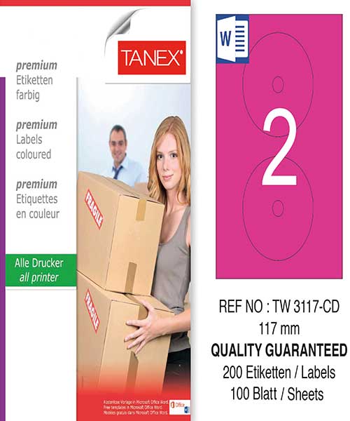Taneks Tw-3117 117 Mm Pembe Laser Etiket