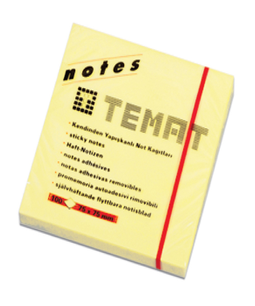 Temat 75X75Mm Not Kağıdı 100 Yaprak Pastel Sarı 10483