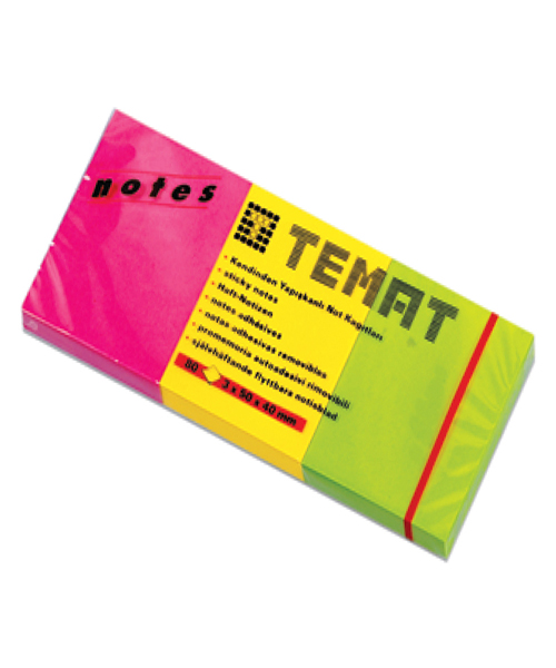 Temat 3X50X40Mm Not Kağıdı 80 Yaprak 3 Renk 10770