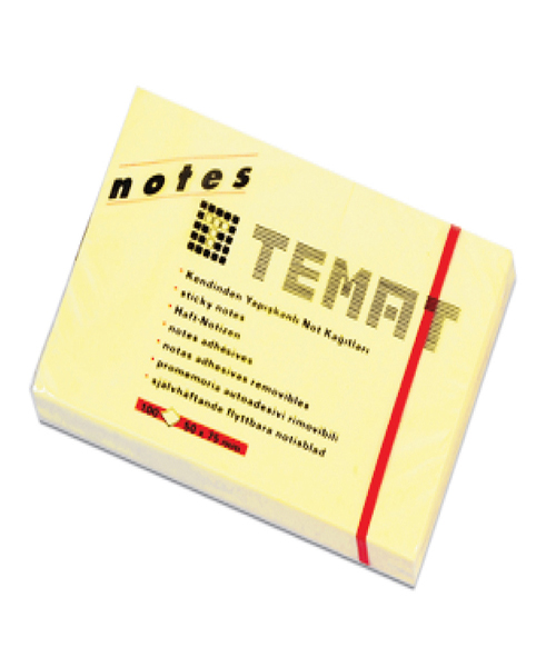 Temat 50X75Mm Not Kağıdı 100 Yaprak Pastel Sarı 11356