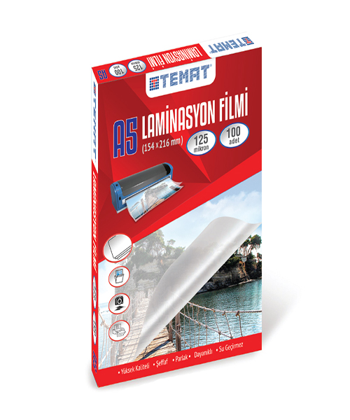 Temat A5 Laminasyon Filmi (154X216Mm) 100'Lü Şeffaf 328909