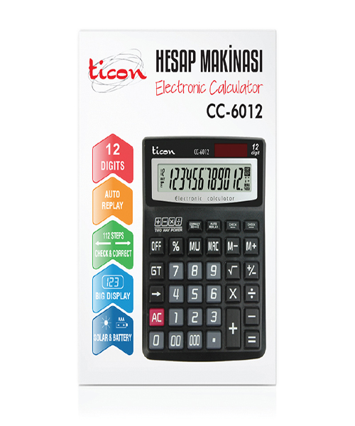 Ticon Cc-6012 Hesap Makınası 'Check&Correct'' 14 Haneli 336503